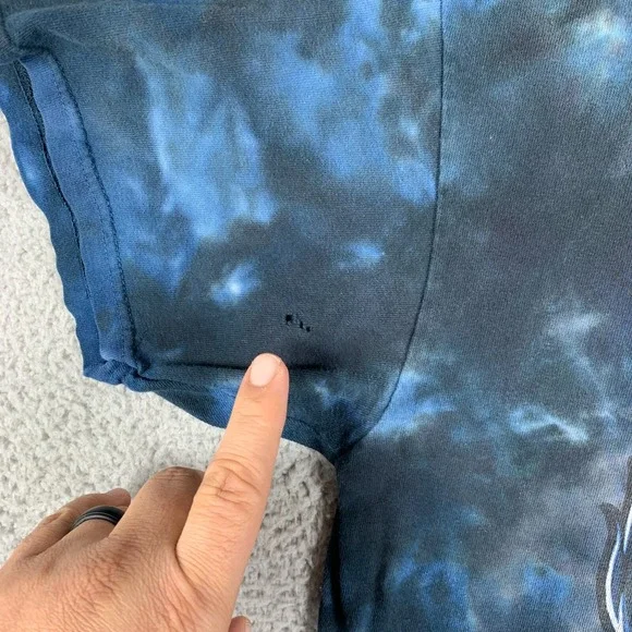 Lynyrd Skynyrd Shirt Men Large Blue Tie Dye LIQUID BLUE Eagle USA Flag Crew Neck - Picture 6 of 11